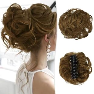 RUWISS Claw Clip Messy Bun Hair Piece Real Human Hair Bun