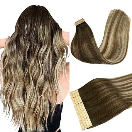 DOORES Human Hair Extensions Tape in Real Balayage Walnut