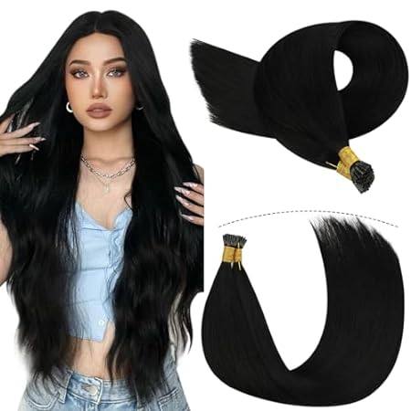 YoungSee Itip Human Hair Extensions Black I Tip Hair Exte