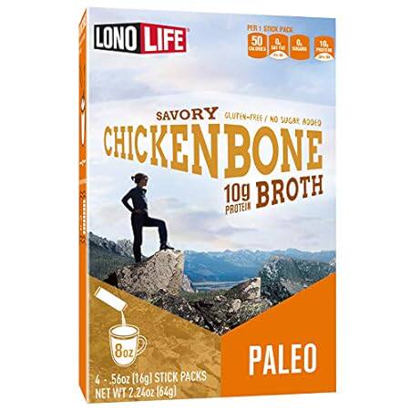 LonoLife Chicken Bone Broth Sticks: 10g Protein， Keto-Fri