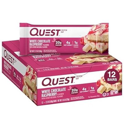Quest Nutrition White Chocolate Raspberry Protein Bars， H