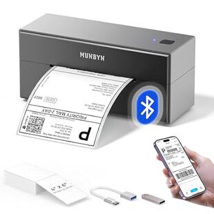 MUNBYN Bluetooth Shipping Label Printer， Thermal Label Pr