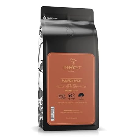 Lifeboost Low Acid Pumpkin Spice Coffee Ground - Low Acid