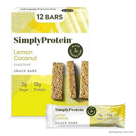 Simply Protein Lemon Coconut Protein Bars， Vegan Protein