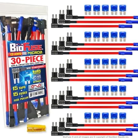 BioFuse 12 AWG Micro2 APT ATR 30 Piece Automotive Car Fus