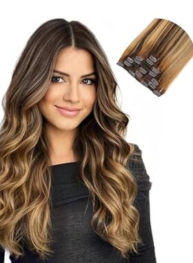 Missme Clip In Hair Extensions Real Human Hair，14in 110g