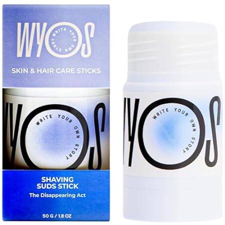 WYOS Shaving Cream Stick， Travel Size， Vegan， Cruelty Fre