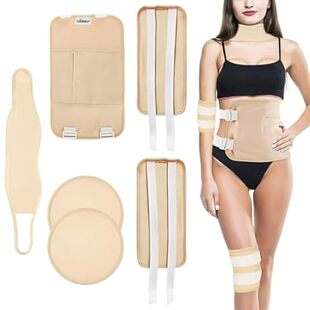 Castor Oil Pack Wrap Kit， 6 Pcs Organic Cotton， Adjustabl