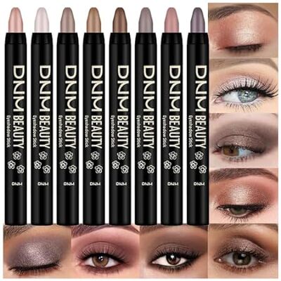 evpct 8Pcs Cream Eye Shadow Sticks Set for Eyes Waterproo