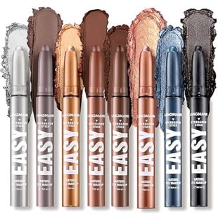 LANGMANNI Eyeshadow Stick，8 PCS Waterproof Multi-Color Ey