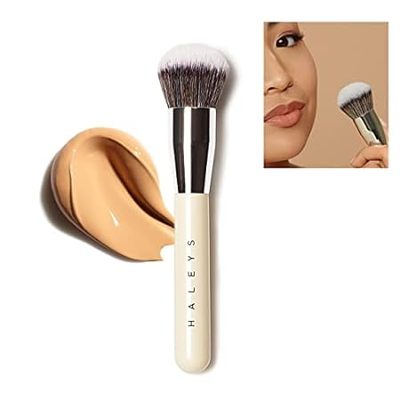 HALEYS Kabuki Makeup Brush， Sustainable Wood， Cruelty-Fre