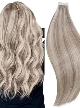 RUNATURE Human Hair Tape in Extensions Blonde Straight Ta