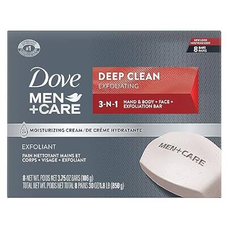 Dove Men+Care Men's Bar Soap Deep Clean 8 Bars More Moist