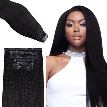 Clip in Hair Extensions Real Human Hair Seamless Clip in