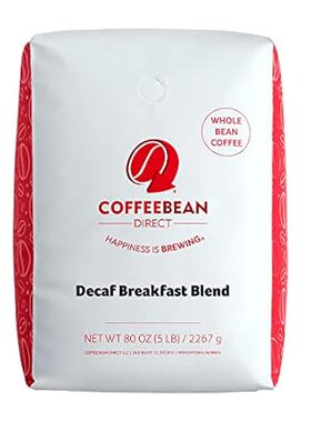 Coffee Bean Direct Decaf Breakfast Blend， Whole Bean Coff