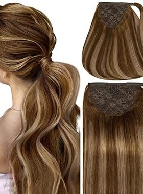 Caliee 20Inch Ponytail Extension Human Hair for Women 100