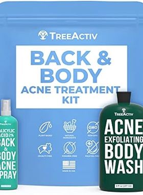 TreeActiv 90-Day Body Acne Treatment Kit， Salicylic Acid