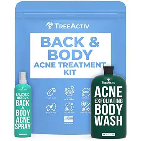 TreeActiv 90-Day Body Acne Treatment Kit， Salicylic Acid