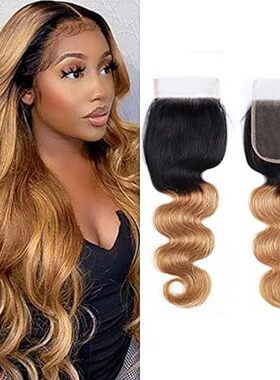 4x4 Lace Closure 1B27 Omber Closure 4x4 Lace Closure Ombr