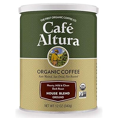 Cafe Altura Ground Organic Coffee， House Blend， 12 Ounce