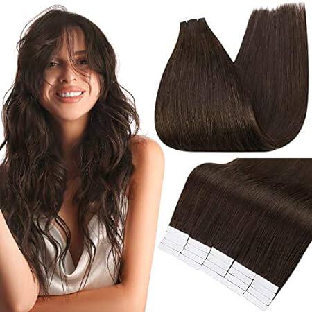 Fshine Brown Full Head Tape in Hair Extensions Human Hair