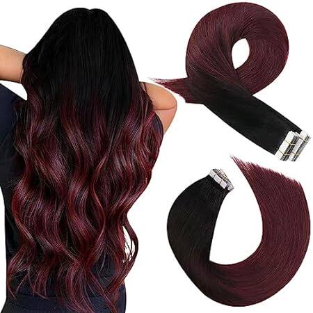 Moresoo Ombre Tape in Hair Extensions Off Black to Black