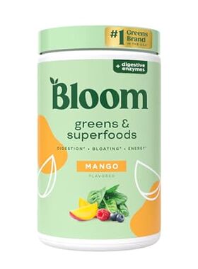Bloom Nutrition Superfood Greens Powder， Digestive Enzyme