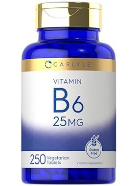 Carlyle Vitamin B6 | 25mg | 250 Tablets | Vegetarian， Non