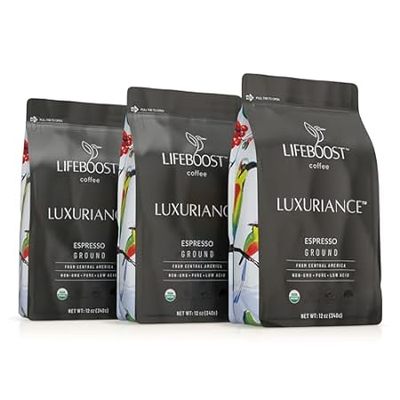 Lifeboost Coffee Espresso Ground Coffee - Low Acid Single