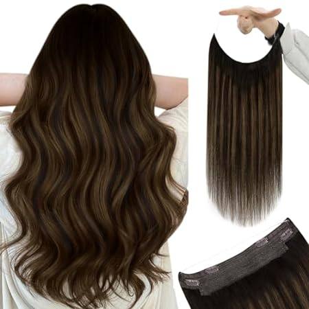 YoungSee Wire Hair Extensions Human Hair Balayage Brown W