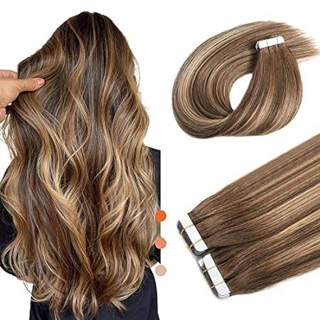 XDhair Tape in Hair Extensions Remy Human Hair Ombre Choc