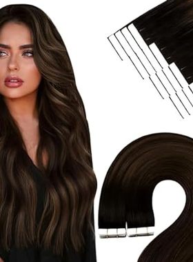 YoungSee Tape in Hair Extensions Human Hair Balayage Dark