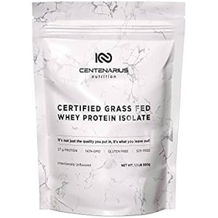 Centenarius Nutrition Grass Fed Whey Protein Powder Isola
