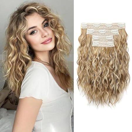 REECHO Clip in Hair Extensions， 4PCS Hair Extensions 12