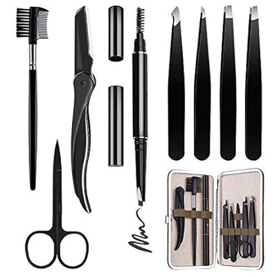 Eyebrow Kit， 8 in 1 Tweezers for Eyebrows， Professional E