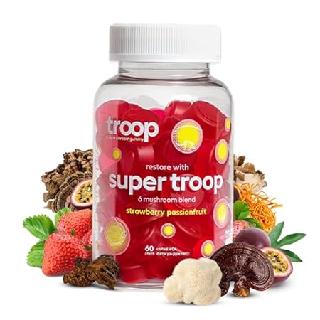 Troop Daily Super 6 Mushroom Blend for Immunity， Vitality