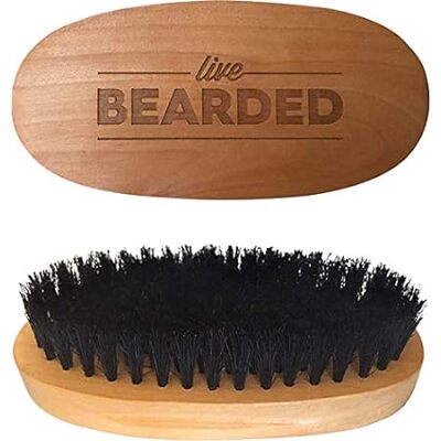 Live Bearded: Premium All-Natural Boar Bristle Beard Brus