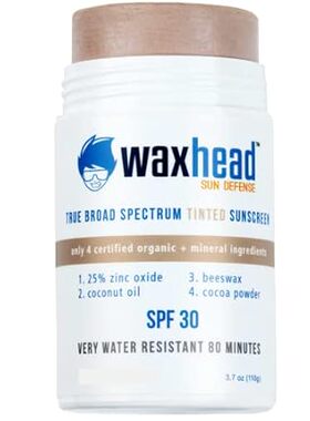 Waxhead Tinted Zinc Stick - Truly Reef Safe Sunscreen， Mi