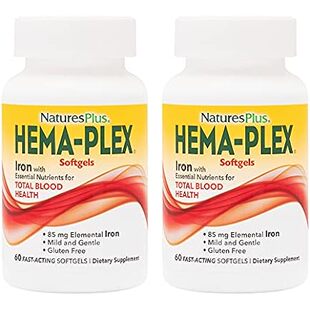 NaturesPlus Hema-Plex Iron - 60 Fast-Acting Softgels, Pac