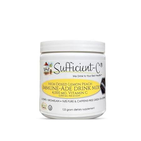 Sufficient-C High Dose Non-GMO Vitamin C Lemon Peach Immu