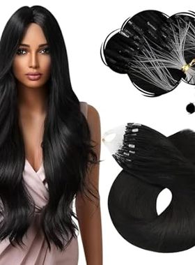 Moresoo Balck Microlink Hair Extnesions Human Hair Micro