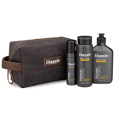 Chassis Gift Set with Flushable Foam， Premium Body Powder