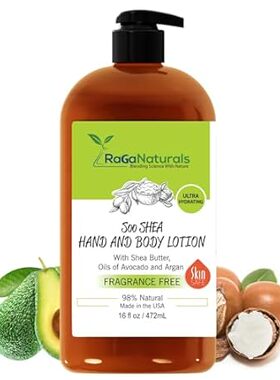 Body Lotion- Unscented Shea Butter， Argan， Avocado， Vitam