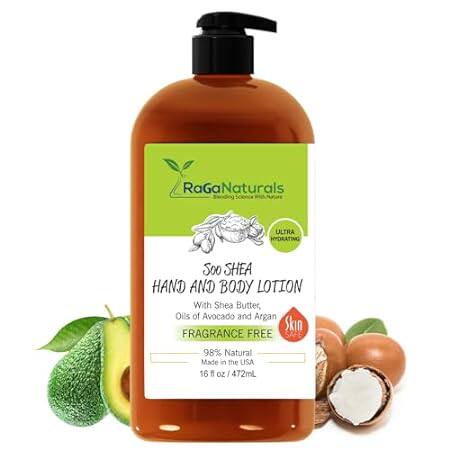 Body Lotion- Unscented Shea Butter， Argan， Avocado， Vitam