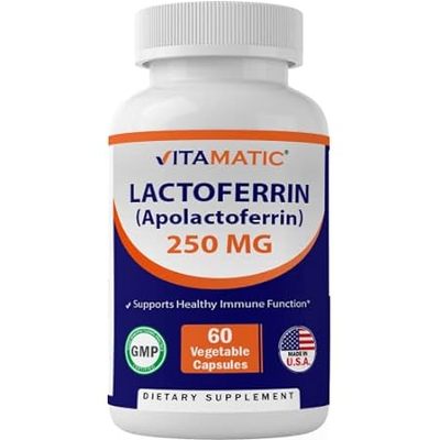 Vitamatic Lactoferrin 250mg (Apolactoferrin)， 60 Vegetabl