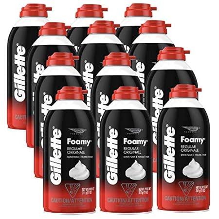 Gillette Foamy Regular Shaving Cream， 11 Ounce (Pack of 12)