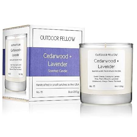 Cedarwood and Lavender Luxury Scented Candle， 40+ Hour Bu