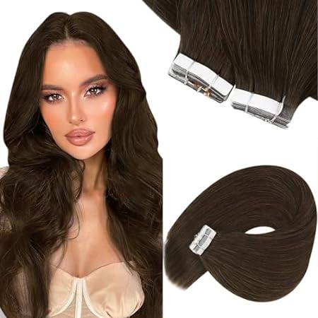Sunny Hair Tape in Hair Extensions Human Hair Dark Brown