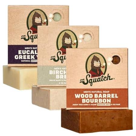 Dr. Squatch All Natural Bar Soap for Men， 3 Bar Variety P