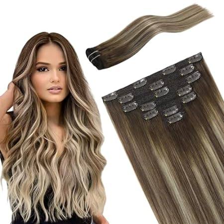 Hair Extensions Clip in Human Hair 16inch Clip in Hair Ex